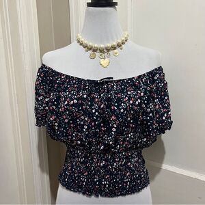 Coco and Shay Floral Off-Shoulder Top Woman's 1XL